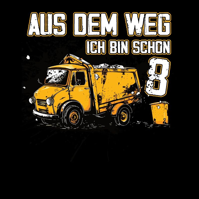 8th birthday eight years garbage truck