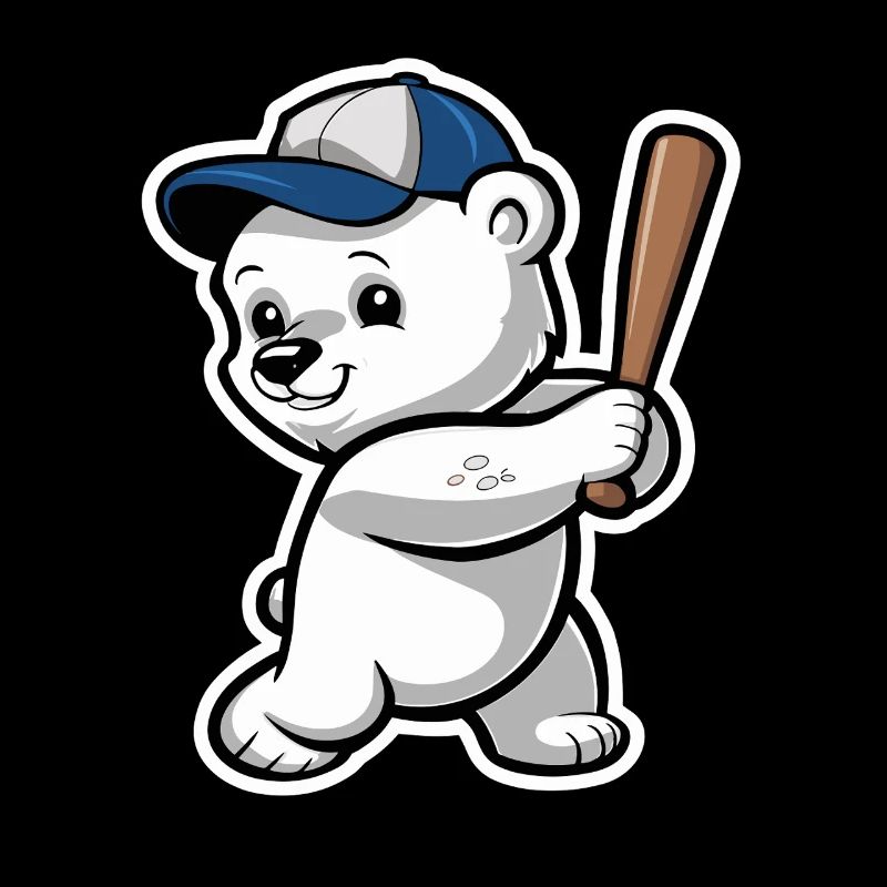 Niedlicher Baseball Bär Mit Schläger
