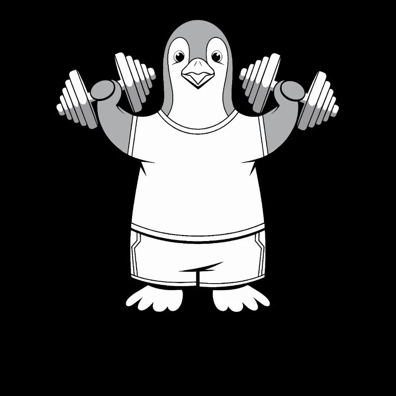 Lustiger Pinguin Mit Hanteln Witzig