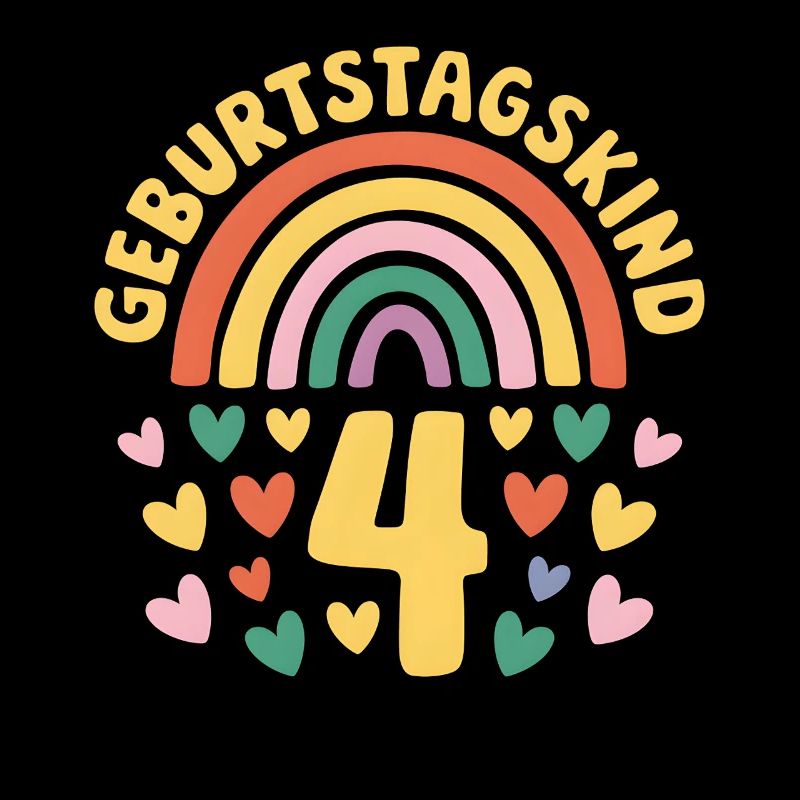 4. Geburtstag Geburtstagskind Regenbogen