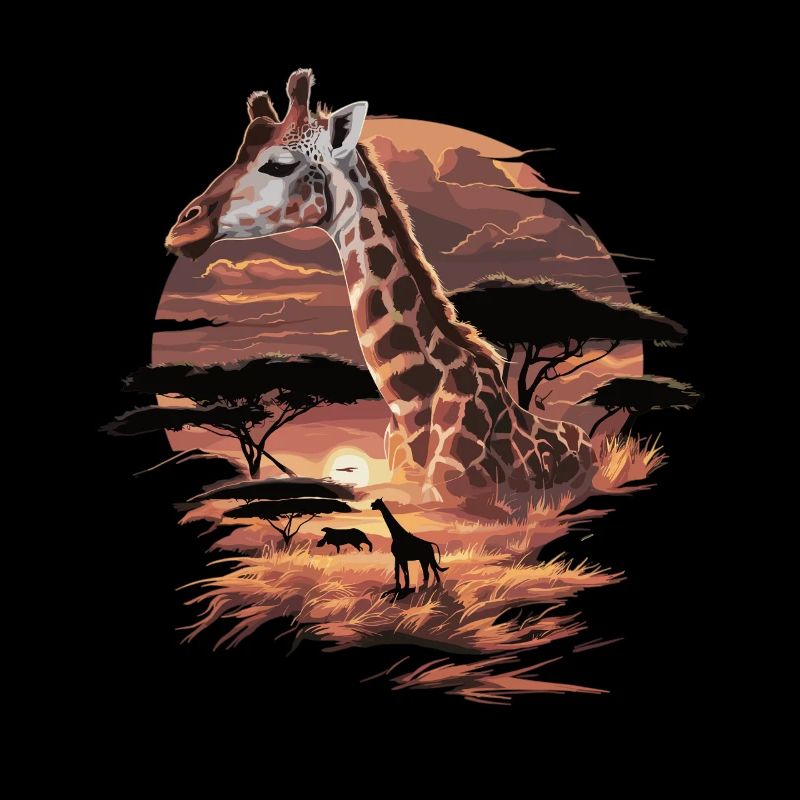 Giraffe in der Abendsonne – Afrikanische Savanne