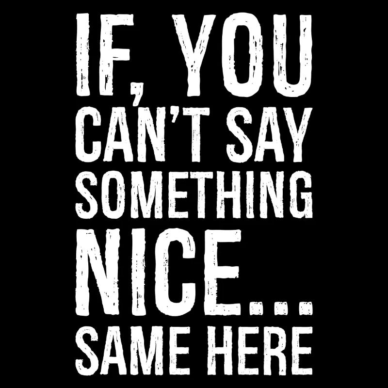 if you can't say something nice same here
