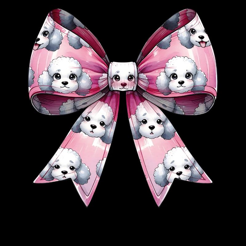 Coquette Schleife Pudel Hund Mama Muster rosa