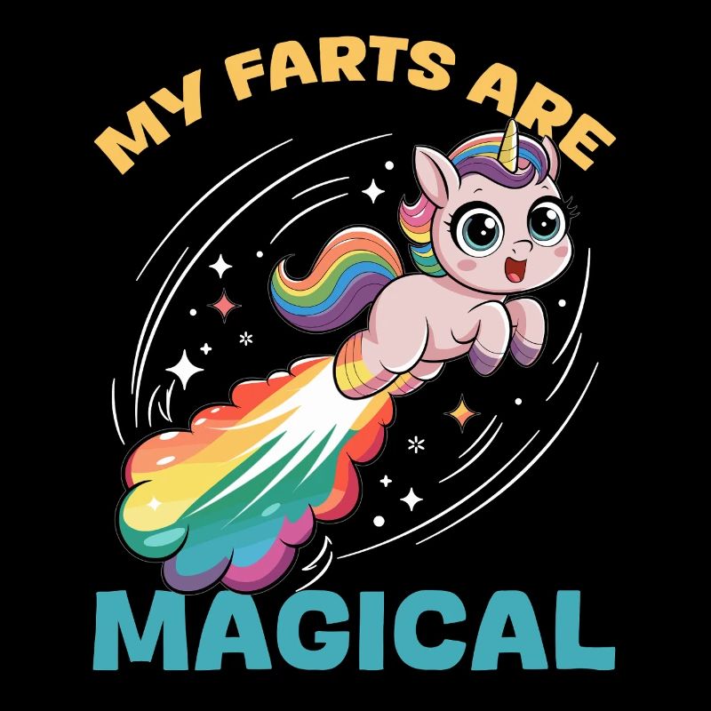 Mignons arcs-en-ciel de licorne qui pètent
