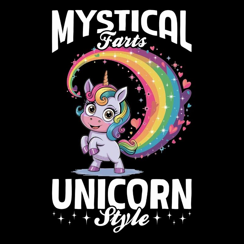 Mignons arcs-en-ciel de licorne qui pètent