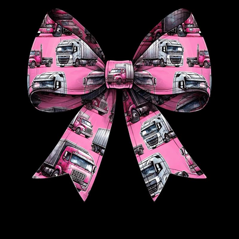 Coquette Bow Trucker Truck Driver Pattern Pink