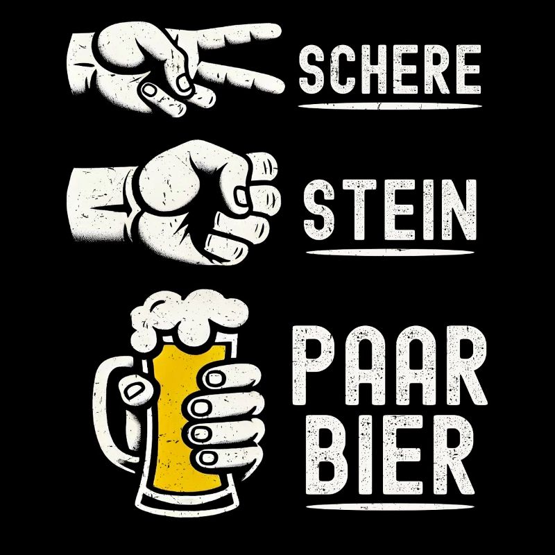 Schere Stein Bierpaar Bierliebhaber Biertrinker