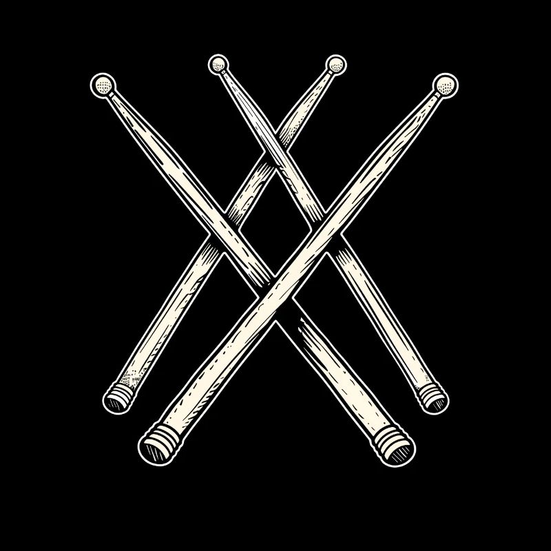 Drumsticks Line Art
