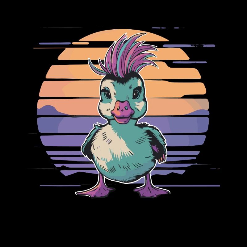 Duck punk in sunset with naughty