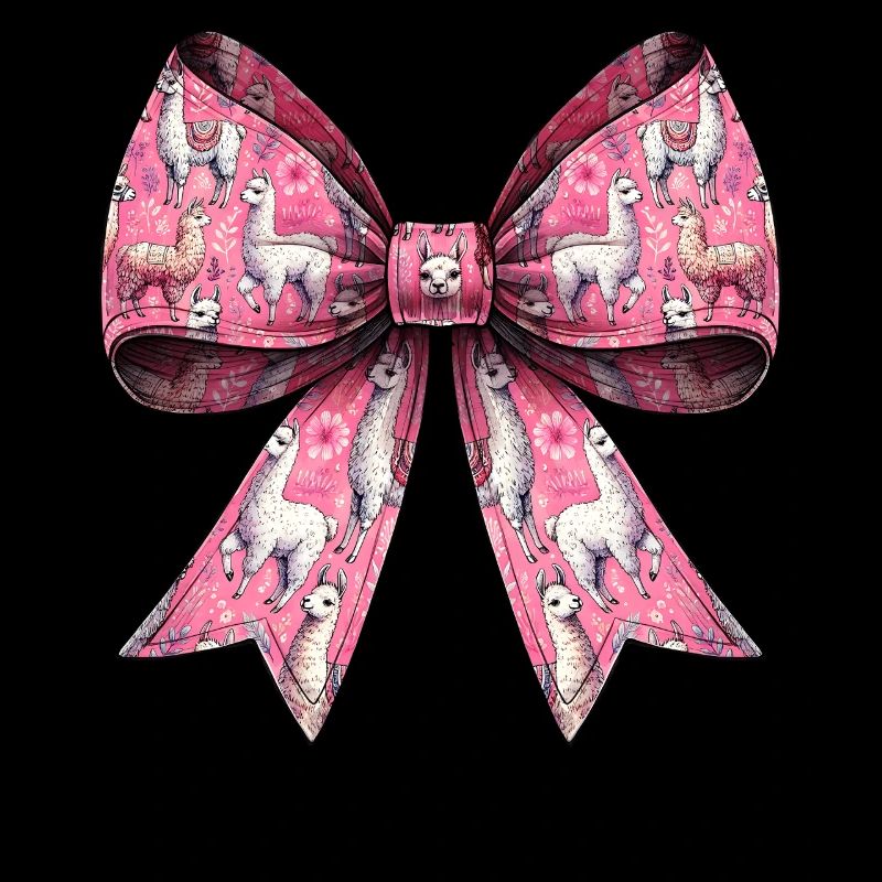 Coquette Schleife Llama Alpaka Mama Muster Rosa