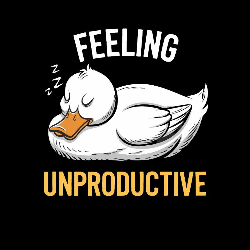 Feeling Unproductive Duck Illustration