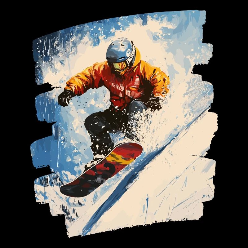 Snowboarder Pulverschnee