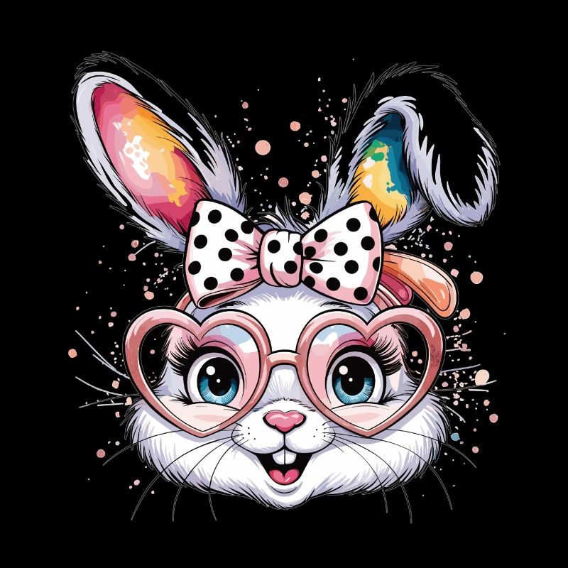 Lapin mignon avec des lunettes et un arc