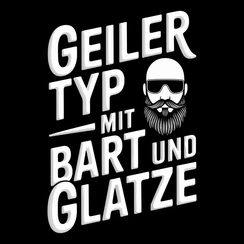 Geiler Typ Mit Bart & Glatze Glatzkopf Bartträger