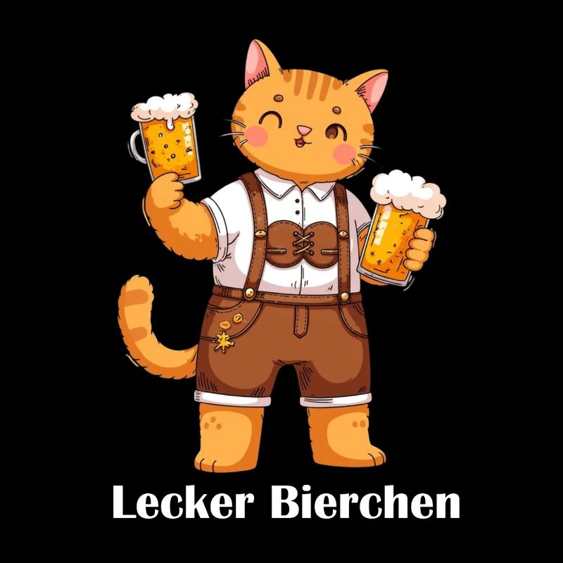 Lecker Bierchen Katze Bier Katzenliebhaber
