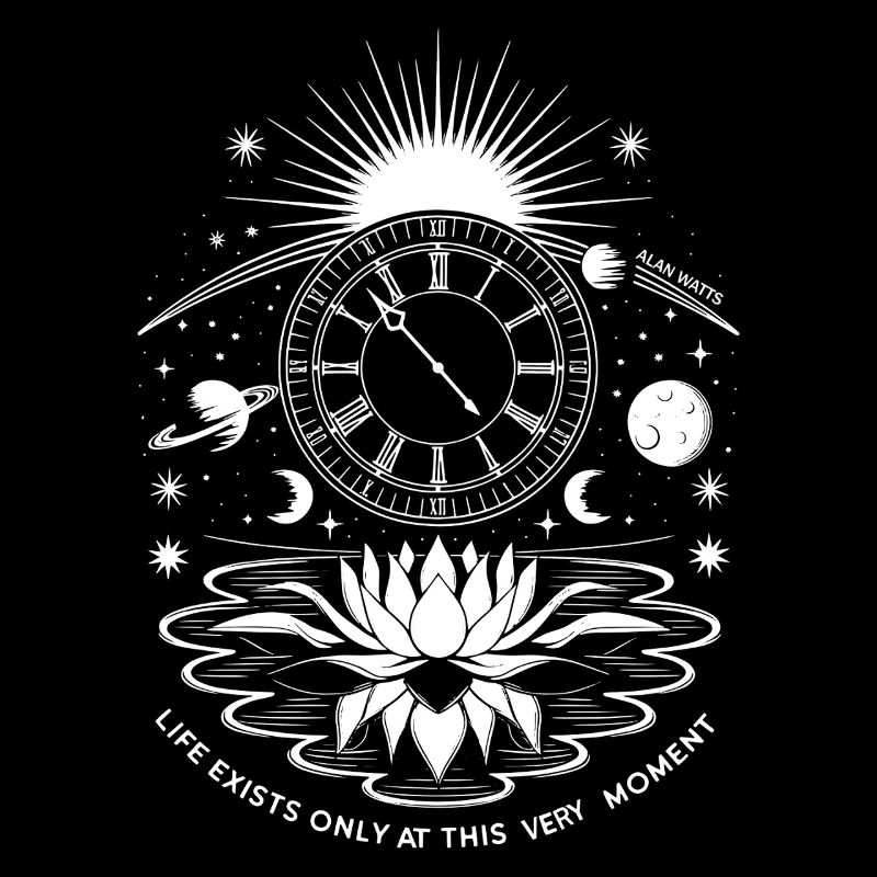 Present Moment | Alan Watts Lotus Design