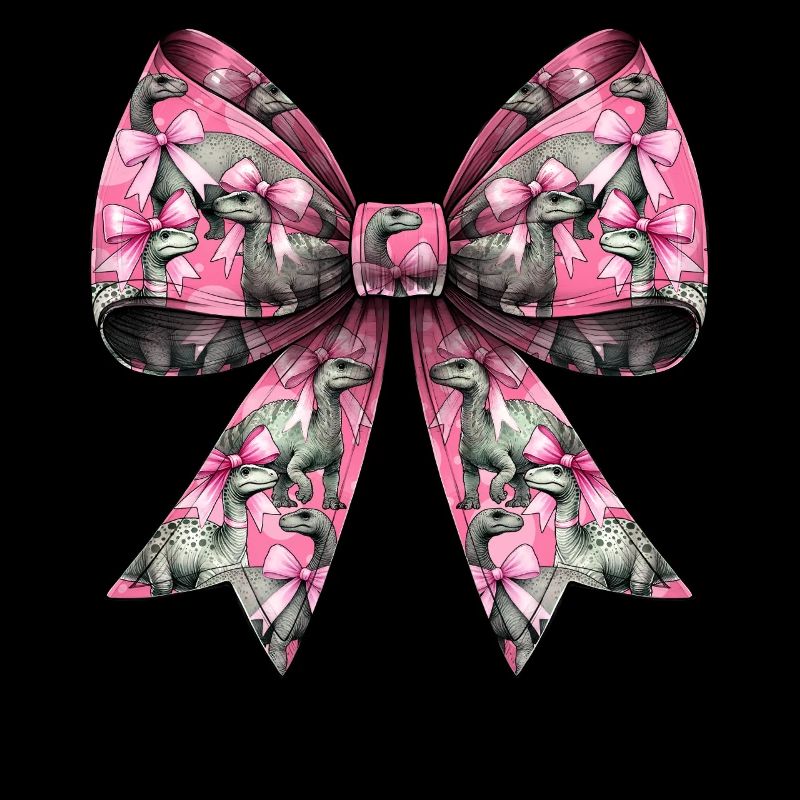 Coquette Bow Brontosaurus Dinosaur Pattern