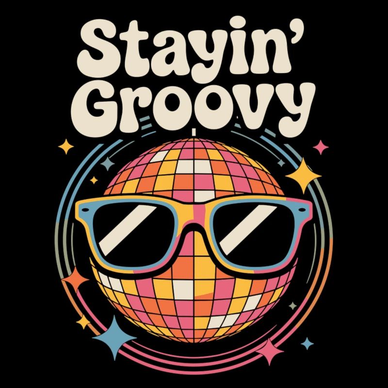 Bunte Diskokugel mit Sonnenbrille