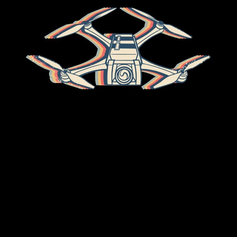 Drone Pilot Quadcopter RC Retro Line Art