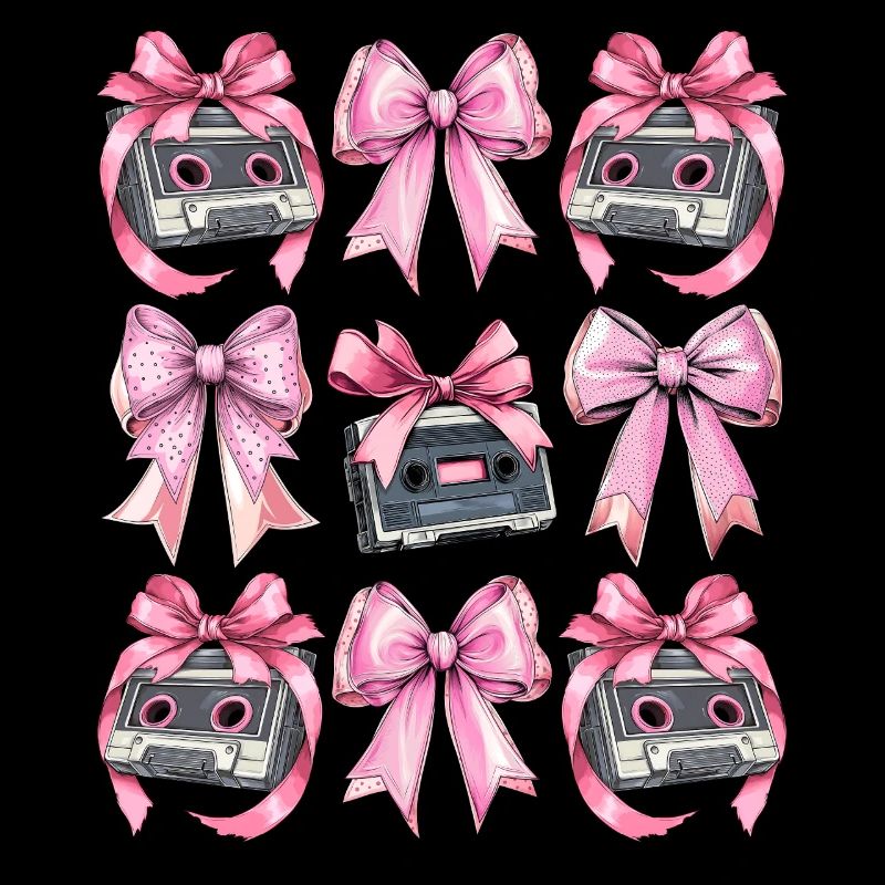 Coquette Bow Cassette Strap Années 80 Rétro
