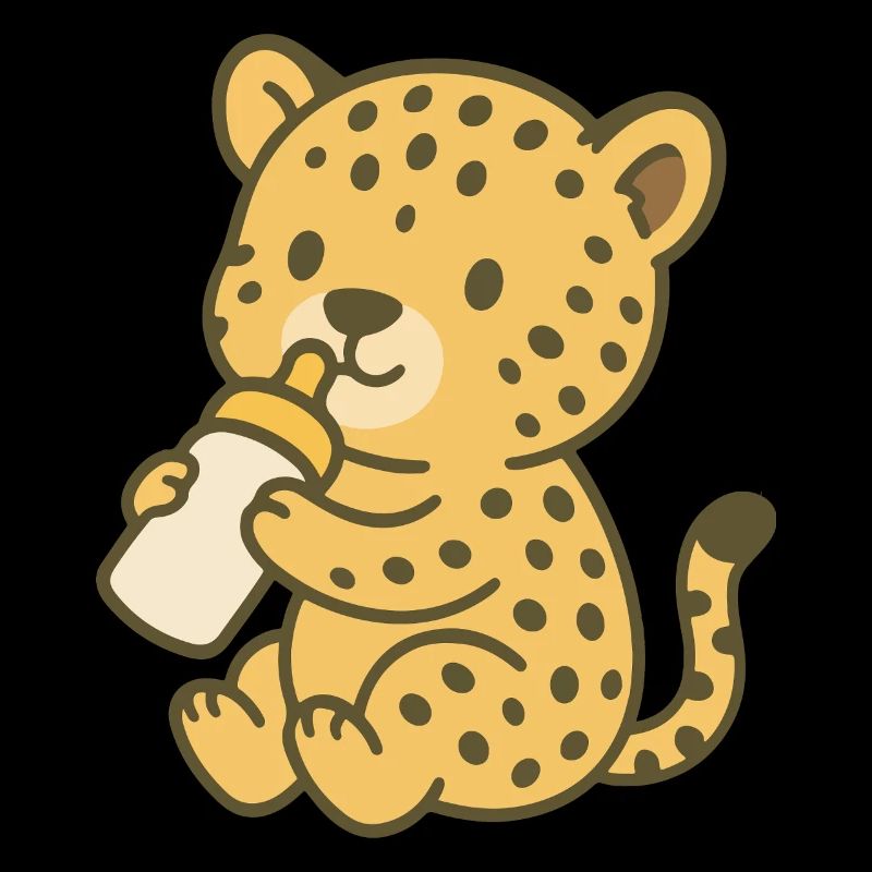 Bébé guépard avec biberon