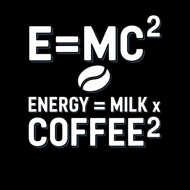 E=MC2 Physique Dicton Caféine Nerd Énergie Café