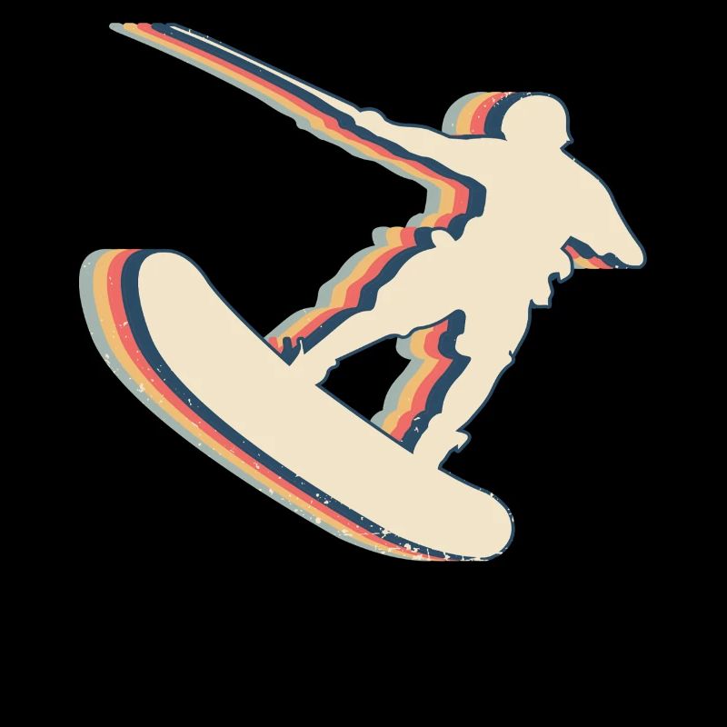 Wakeboarding Wakeboard Wakeboarder Retro Line Art