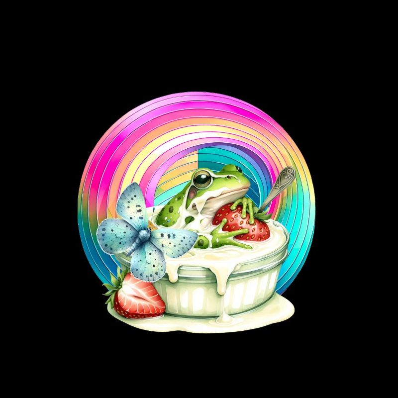 Regenbogen Frosch Eis Erdbeere Eiskrem Kind