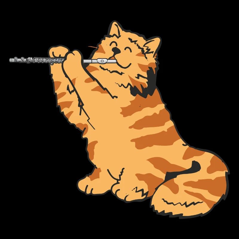 Querflötenspieler Flötist Katze Kätzchen Geschenk