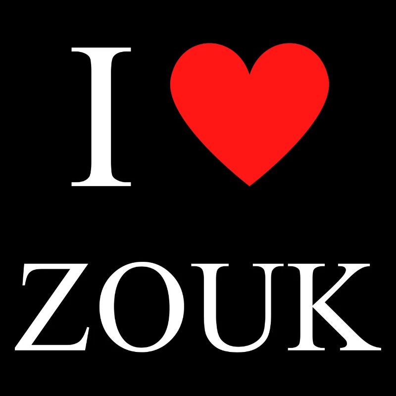 Ich liebe weiße Zouk und rotes Herz