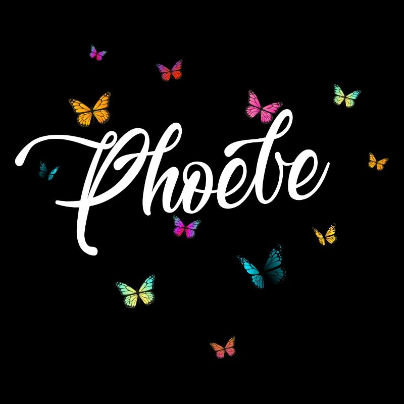 PHOEBE - Mädchen Name mit bunten Schmetterlingen