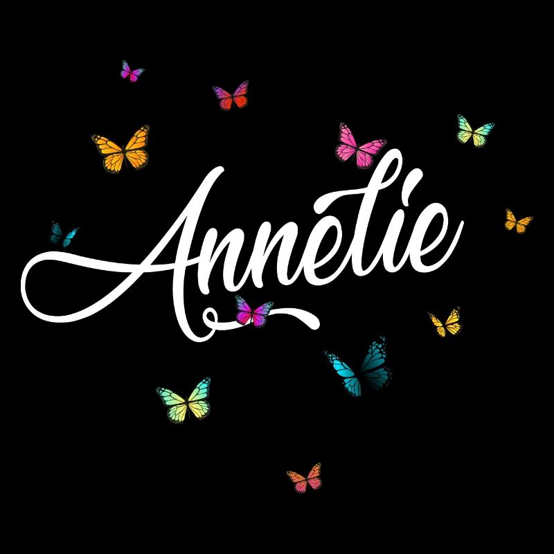 ANNELIE - Mädchen Name mit bunten Schmetterlingen
