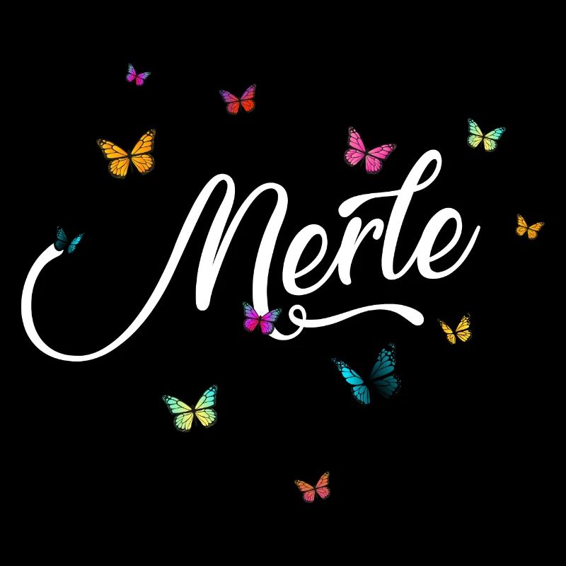 MERLE - Mädchen Name mit bunten Schmetterlingen