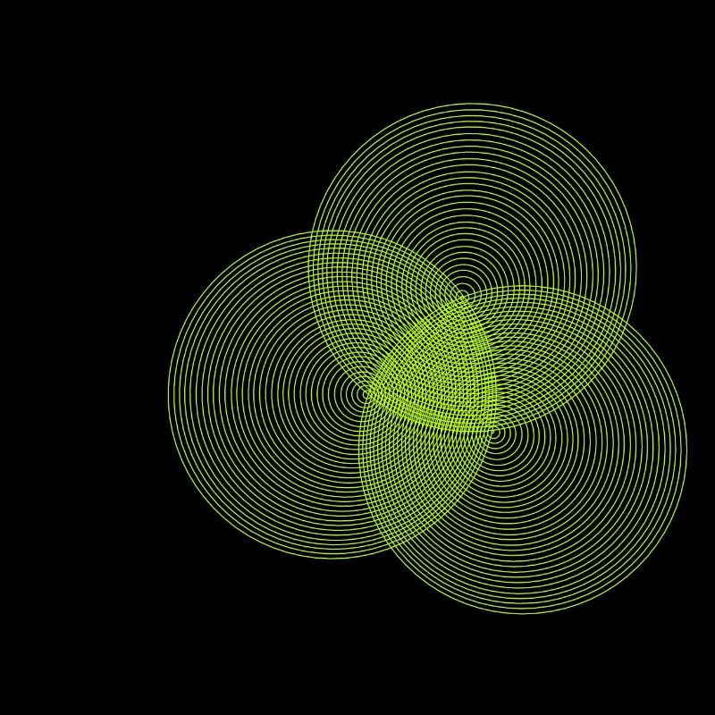 Trois cercles moirés