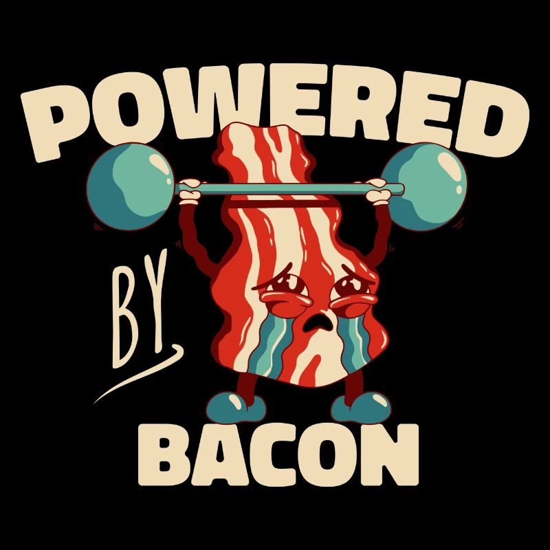 Powered by Bacon Funny Bacon Lover