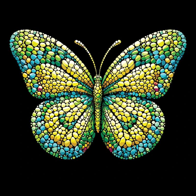 Mosaic Butterfly: Unique Insect Art