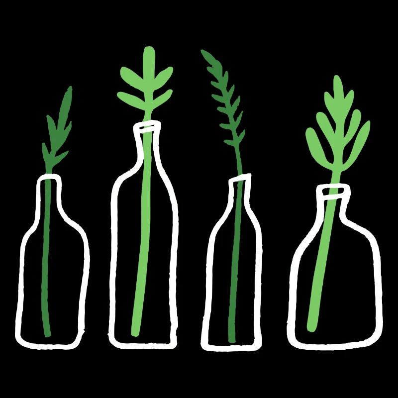 Plante graphique en bouteille