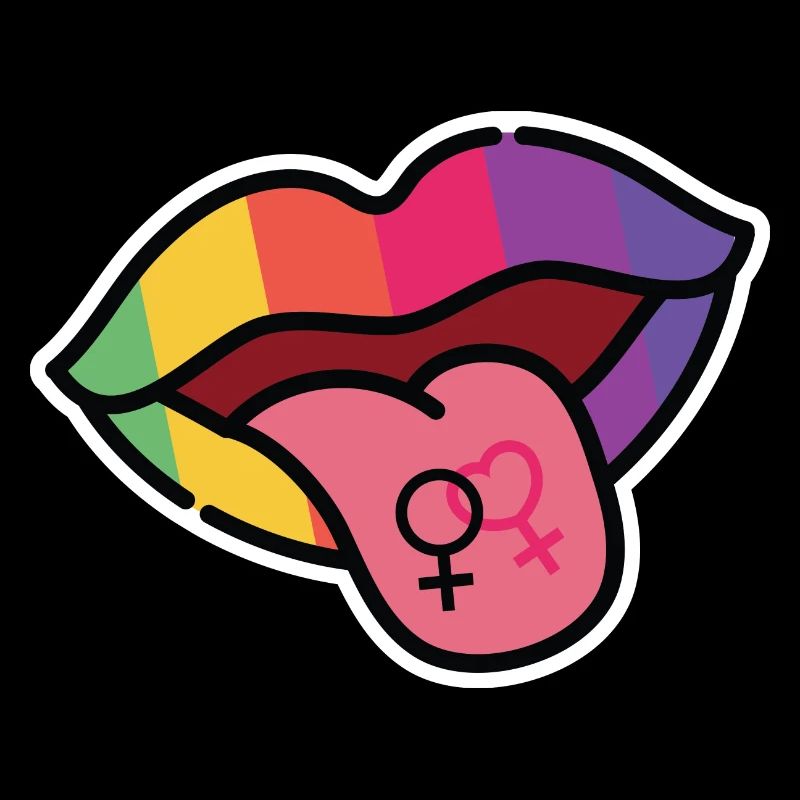 Lesbisch, Mund, Zunge, Regenbogenfahne, CSD