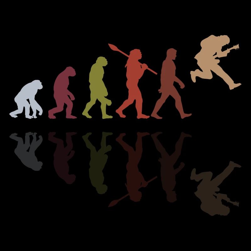 Human Evolution Guitar Band Retro Vintage