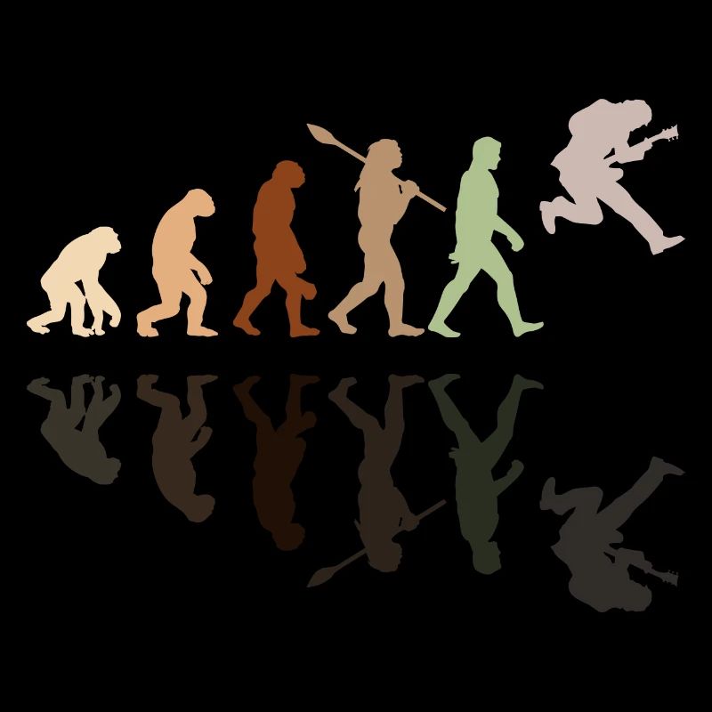 Human Evolution Guitar Band Retro Vintage