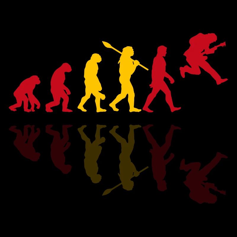 Human Evolution Guitar Band Retro Vintage Spanish