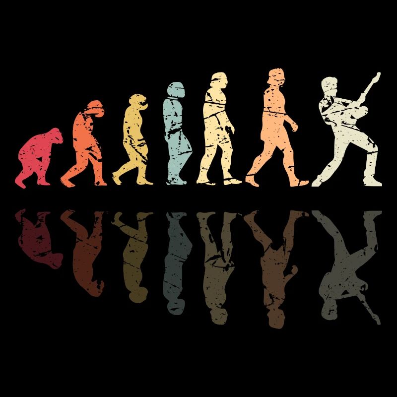 Human Evolution Guitar Band Retro Vintage