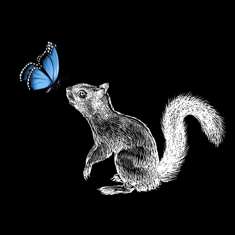 Squirrel with butterfly