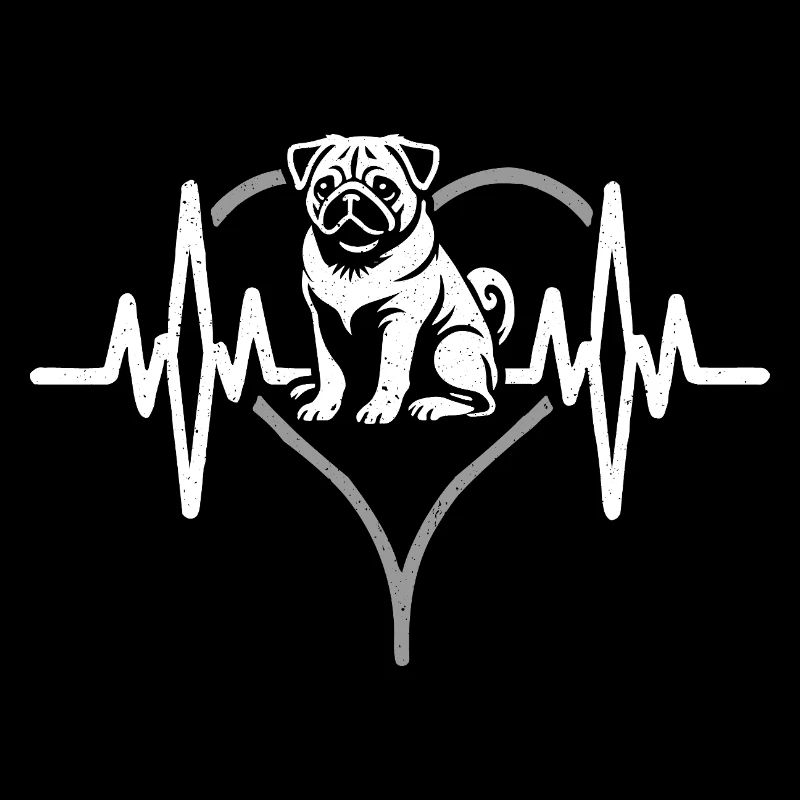 Herzschlag Mops Hund Haustier