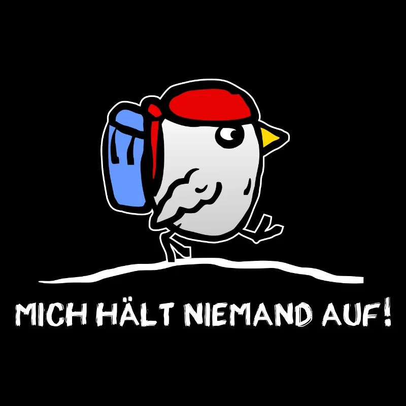 Vogel mit Rucksack - Backpacker Urlauber Reisender