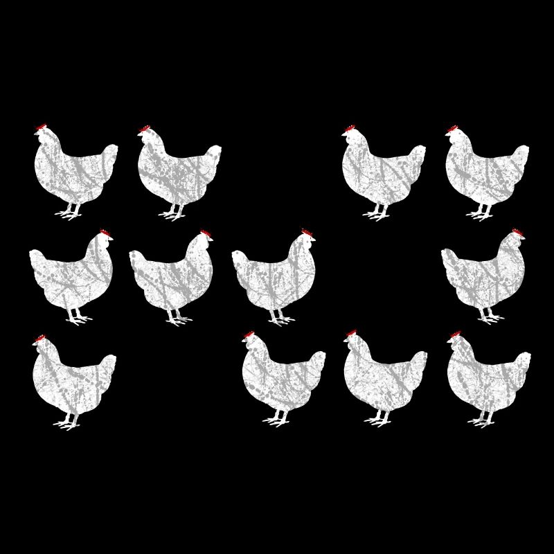 Trois rangées de jolis poulets à connaître