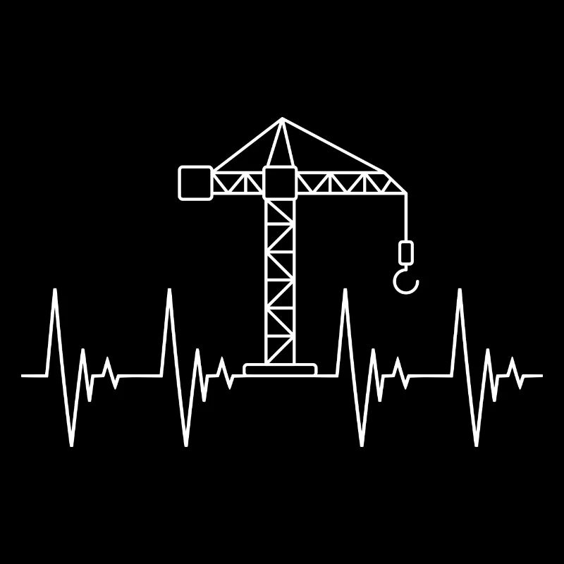 Crane white heartbeat construction vehicles ECG