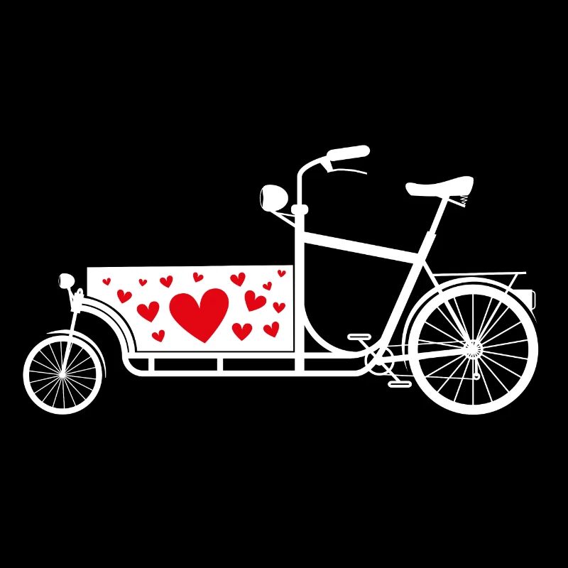 Vélo cargo, coeurs, Saint Valentin