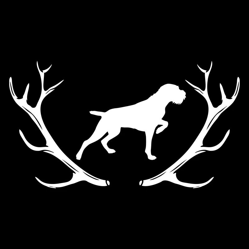 Deutsch Drahthaar - Geweih - Silhouette
