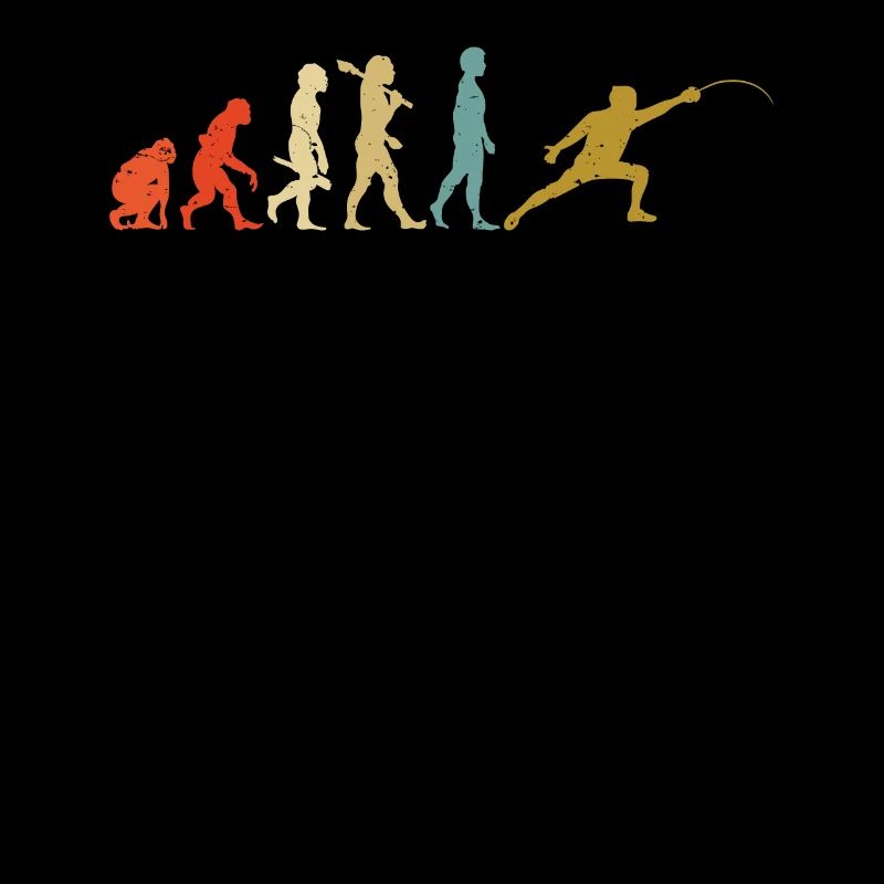 Evolutions-Mann, der Sport-Fechter-Geschenk-Degen einzäunt